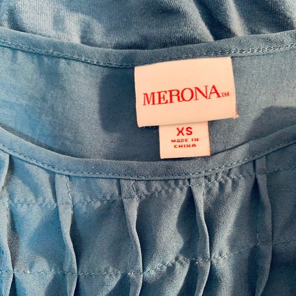 Merona Medium Blue Short Sleeve Square Neck Top Size XS - Picture 8 of 9